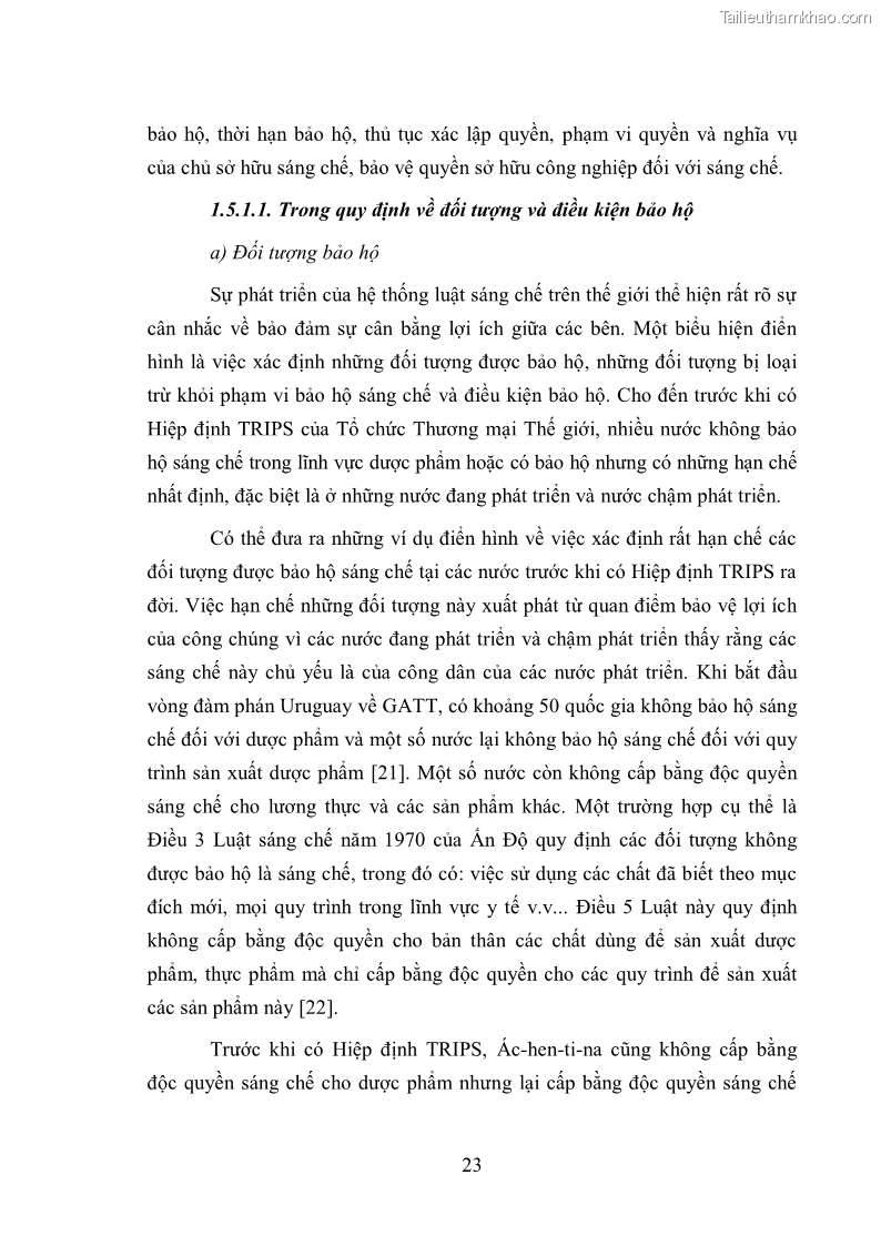 Luận văn thạc sĩ luật học Cân bằng lợi ích trong bảo hộ quyền sở hữu công nghiệp đối với sáng chế - 4 Trang 25