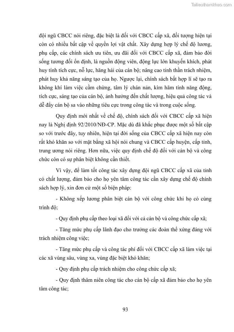 Luận văn thạc sĩ luật học Cán bộ, công chức cấp xã ở tỉnh Bắc Giang trong giai đoạn hiện nay - 13 Trang 97