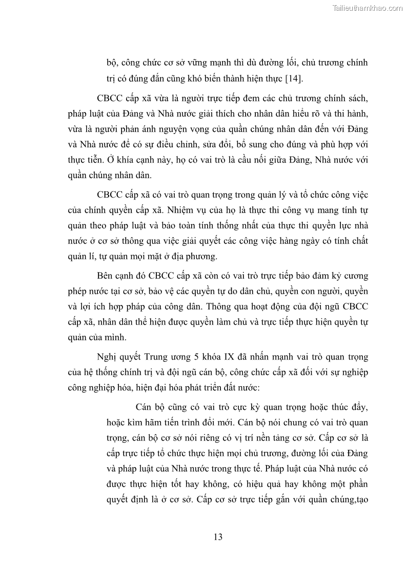 Luận văn thạc sĩ luật học Cán bộ, công chức cấp xã ở tỉnh Bắc Giang trong giai đoạn hiện nay - 3 Trang 17