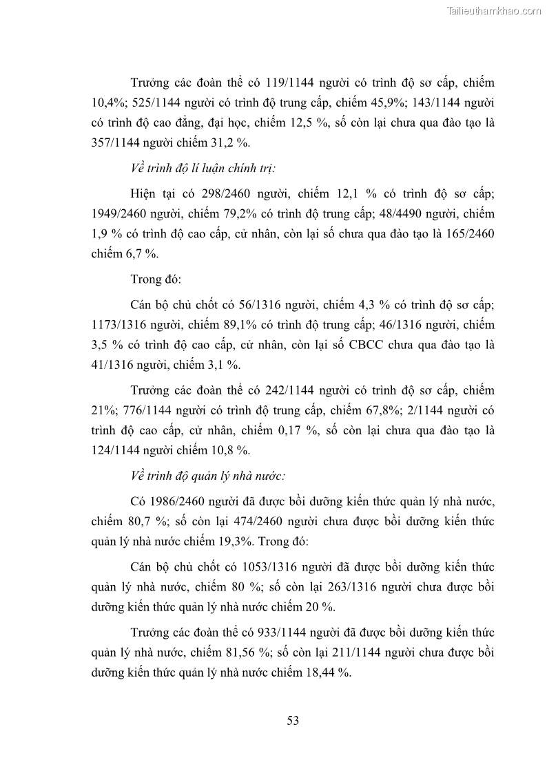 Luận văn thạc sĩ luật học Cán bộ, công chức cấp xã ở tỉnh Bắc Giang trong giai đoạn hiện nay - 8 Trang 57