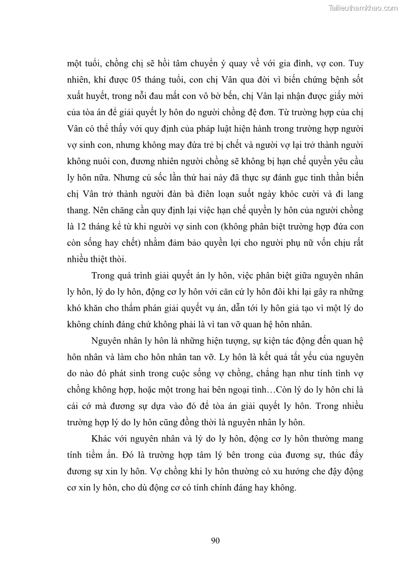 Luận văn thạc sĩ luật học Căn cứ ly hôn theo luật hôn nhân và gia đình năm 2000 qua thực tiễn áp dụng pháp luật tại tòa án nhân dân trên địa bàn thành phố Đà Nẵng - 13 Trang 97