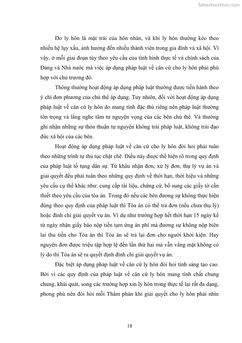 Luận văn thạc sĩ luật học Căn cứ ly hôn theo luật hôn nhân và gia đình năm 2000 qua thực tiễn áp dụng pháp luật tại tòa án nhân dân trên địa bàn thành phố Đà Nẵng - 4 Trang 25