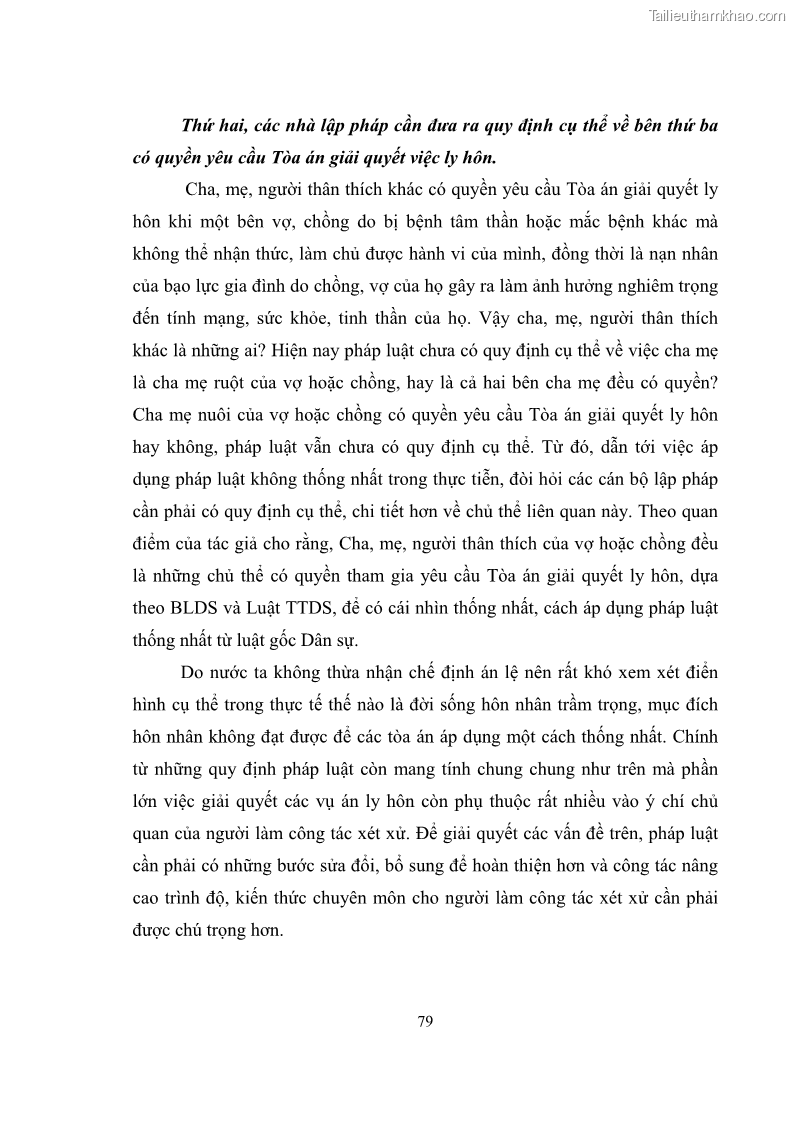 Luận văn thạc sĩ luật học Căn cứ ly hôn theo Luật Hôn nhân và gia đình Việt Nam năm 2014 - 11 Trang 81