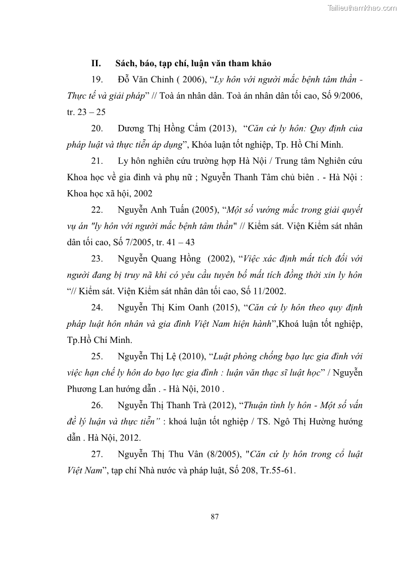 Luận văn thạc sĩ luật học Căn cứ ly hôn theo Luật Hôn nhân và gia đình Việt Nam năm 2014 - 12 Trang 89