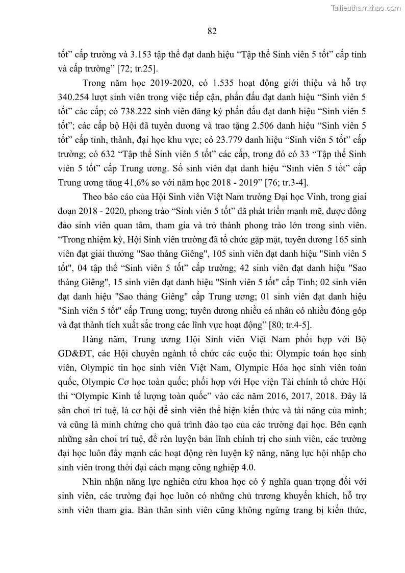 Luận án tiến sĩ khoa học chính trị Bản lĩnh chính trị của sinh viên các trường đại học vùng Bắc Trung Bộ - 12 Trang 89