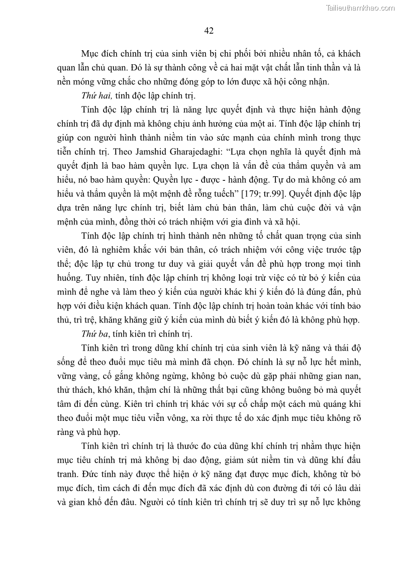 Luận án tiến sĩ khoa học chính trị Bản lĩnh chính trị của sinh viên các trường đại học vùng Bắc Trung Bộ - 7 Trang 49