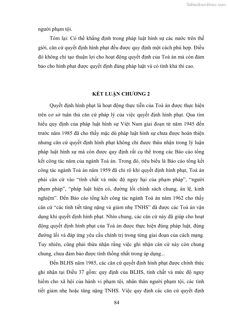 Luận văn thạc sĩ luật học Căn cứ quyết định hình phạt - Những vấn đề lý luận và thực tiễn - 12 Trang 89