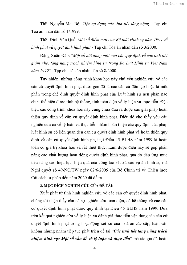 Luận văn thạc sĩ luật học Căn cứ quyết định hình phạt - Những vấn đề lý luận và thực tiễn - 2 Trang 9