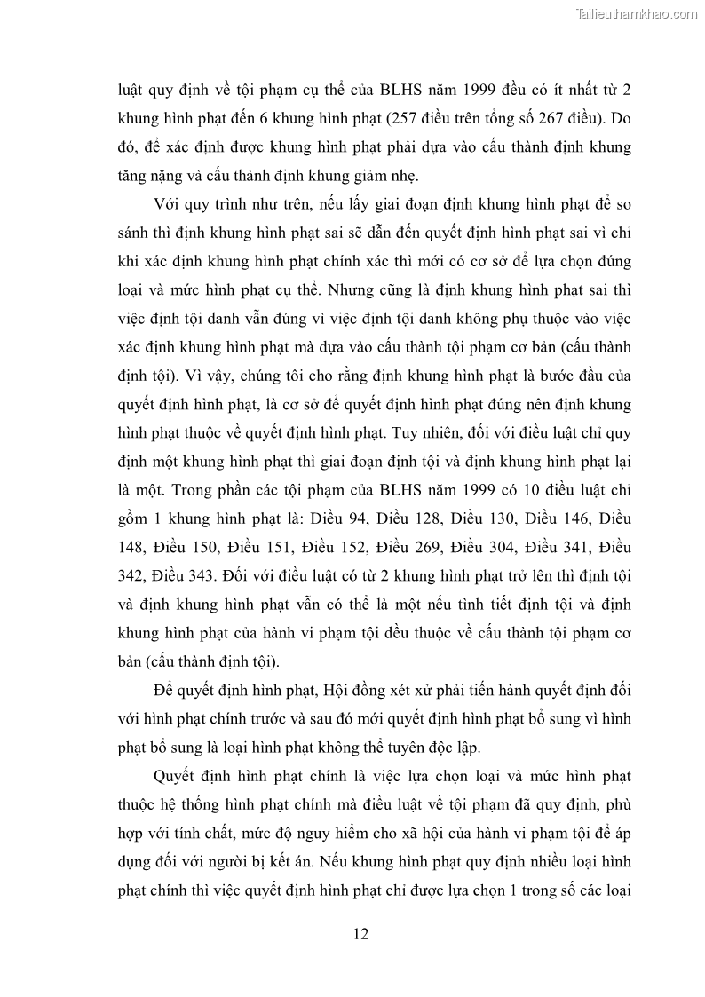Luận văn thạc sĩ luật học Căn cứ quyết định hình phạt - Những vấn đề lý luận và thực tiễn - 3 Trang 17
