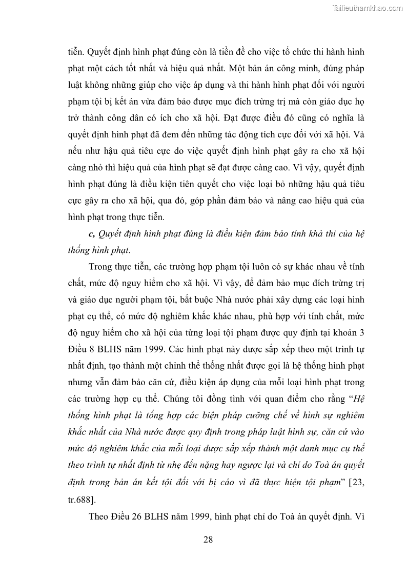 Luận văn thạc sĩ luật học Căn cứ quyết định hình phạt - Những vấn đề lý luận và thực tiễn - 5 Trang 33
