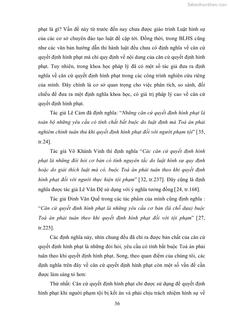 Luận văn thạc sĩ luật học Căn cứ quyết định hình phạt - Những vấn đề lý luận và thực tiễn - 6 Trang 41