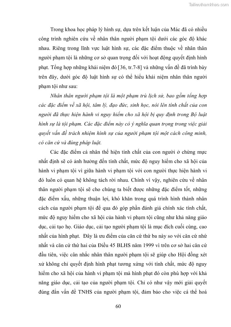 Luận văn thạc sĩ luật học Căn cứ quyết định hình phạt - Những vấn đề lý luận và thực tiễn - 9 Trang 65