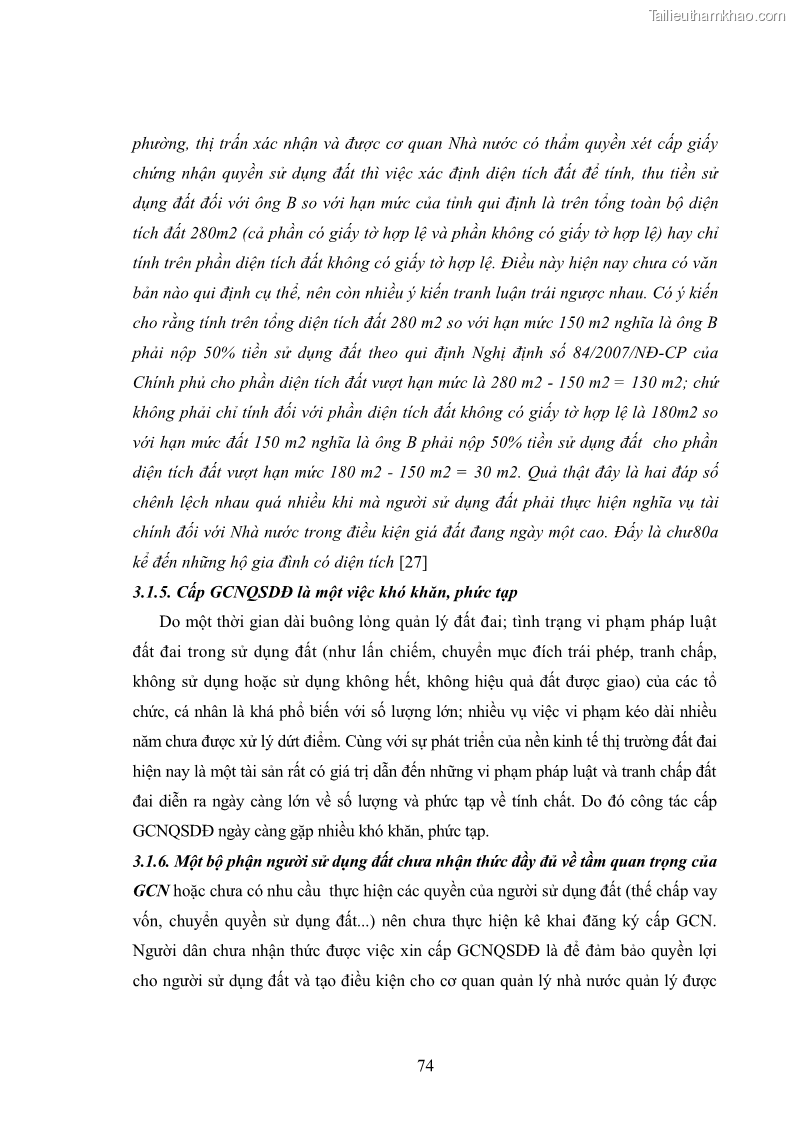 Luận văn thạc sĩ luật học Cấp giấy chứng nhận quyền sử dụng đất trên địa bàn thành phố Hà Nội từ năm 2003 đến nay - 10 Trang 73