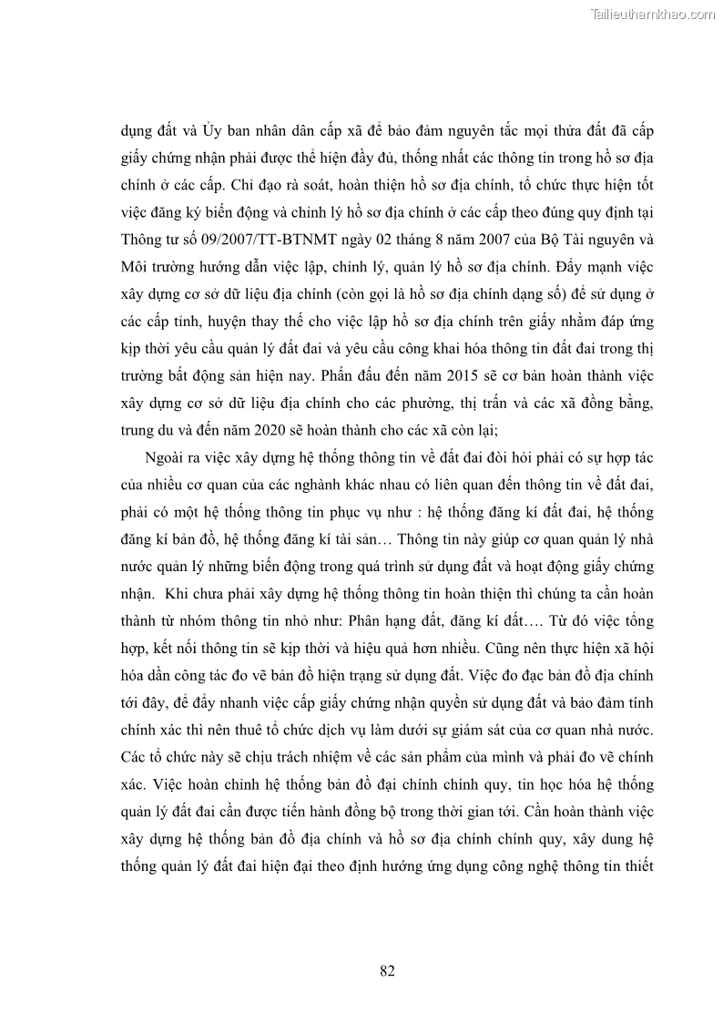 Luận văn thạc sĩ luật học Cấp giấy chứng nhận quyền sử dụng đất trên địa bàn thành phố Hà Nội từ năm 2003 đến nay - 11 Trang 81