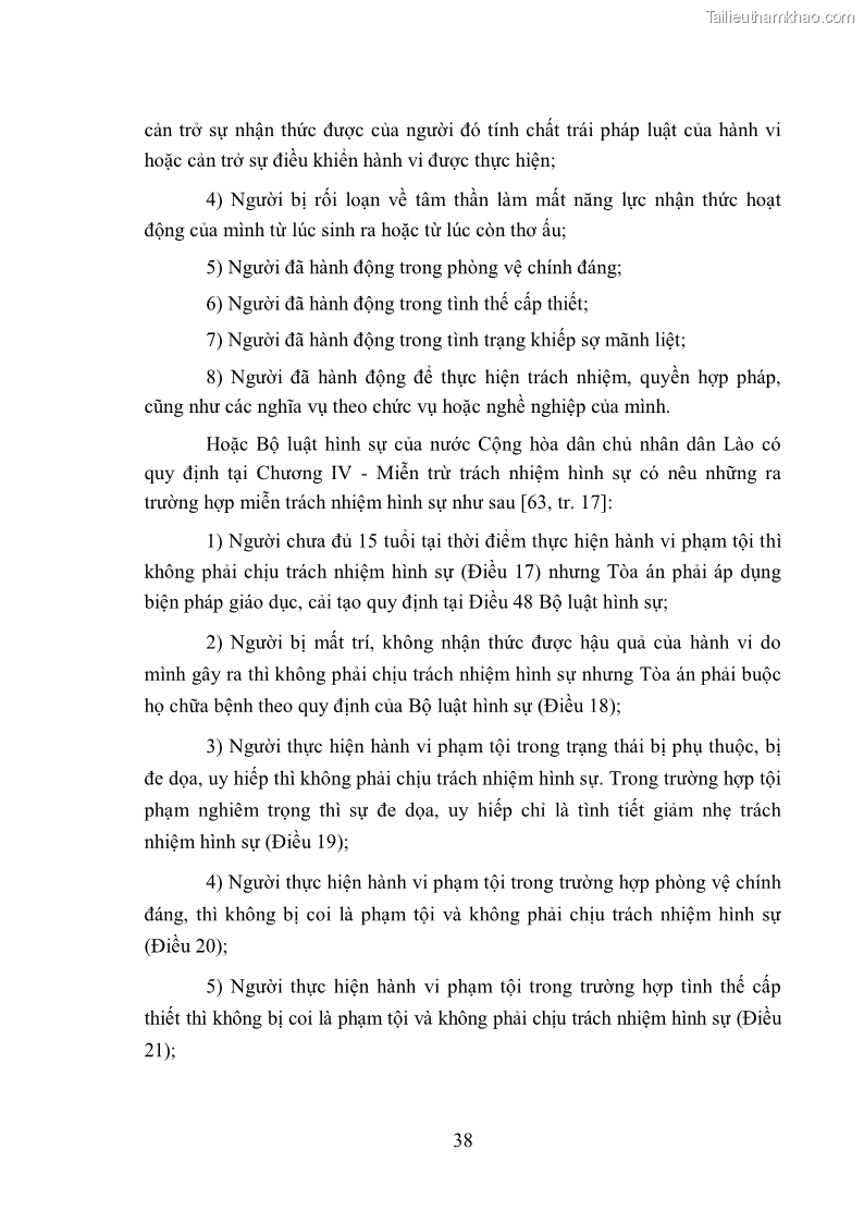Luận văn thạc sĩ luật học Chế định miễn trách nhiệm hình sự trong luật hình sự Việt Nam - 6 Trang 41