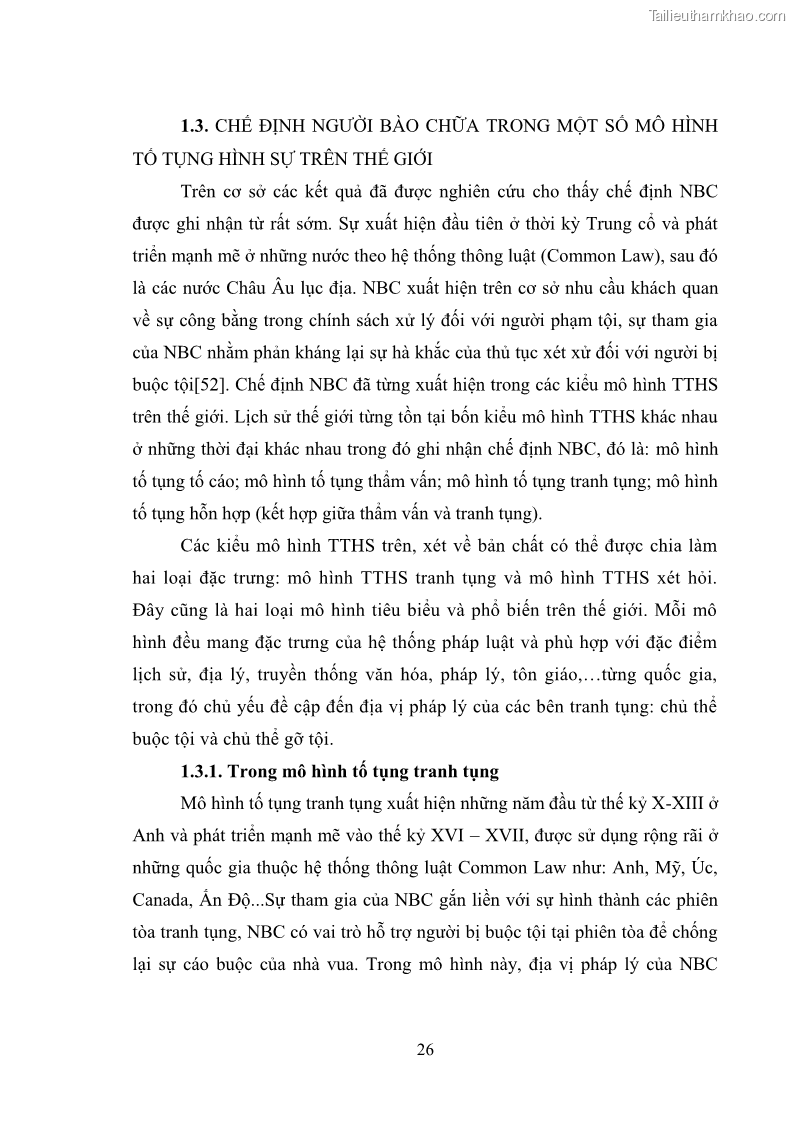 Luận văn thạc sĩ luật học Chế định người bào chữa trong Luật tố tụng hình sự Việt Nam - Lý luận và thực tiễn áp dụng trên địa bàn tỉnh Hải Dương - 5 Trang 33