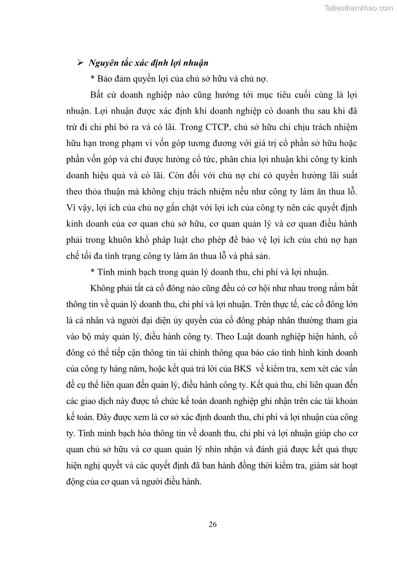 Luận văn thạc sĩ luật học Pháp luật về quản lý doanh thu, chi phí và lợi nhuận trong công ty cổ phần ở Việt Nam - 5 Trang 33