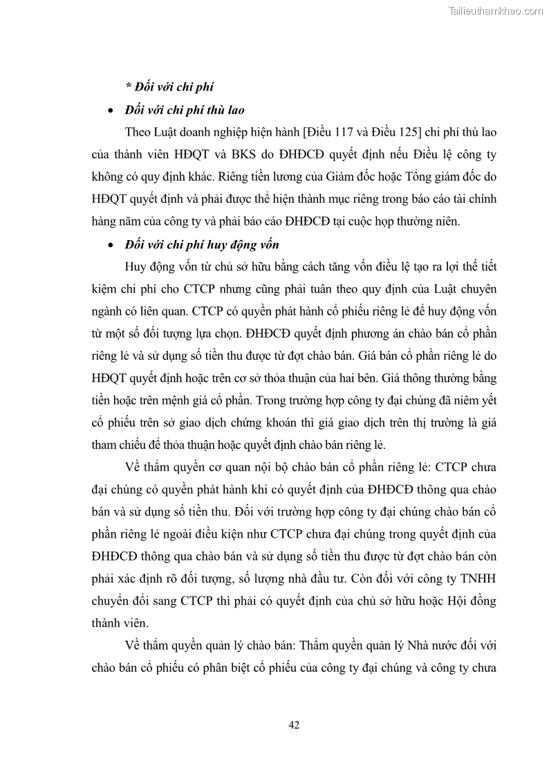 Luận văn thạc sĩ luật học Pháp luật về quản lý doanh thu, chi phí và lợi nhuận trong công ty cổ phần ở Việt Nam - 7 Trang 49