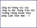 Nội Dung Các Thông Tin Của Công Ty Đại Chúng Phải Công Bố Trên Thị Trường Chứng Khoán Việt Nam