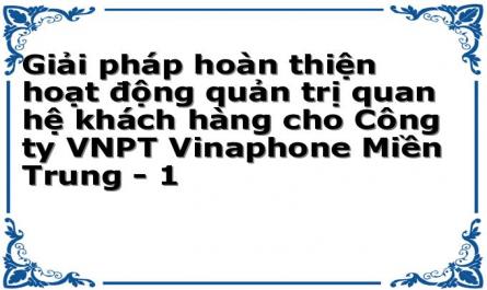Giải pháp hoàn thiện hoạt động quản trị quan hệ khách hàng cho Công ty VNPT Vinaphone Miền Trung
