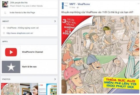 Hình 2 5 Hình ảnh quảng cáo VinaPhone trên internet facebook Khuyến mãi Công ty 3