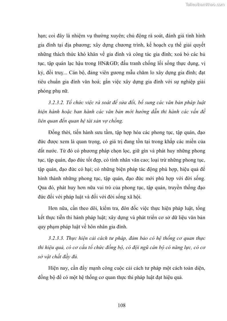 Luận văn thạc sĩ luật học Cơ sở lý luận và thực tiễn điều chỉnh quan hệ tài sản của vợ chồng theo Luật Hôn nhân và gia đình Việt Nam năm 2000 - 15 Trang 113