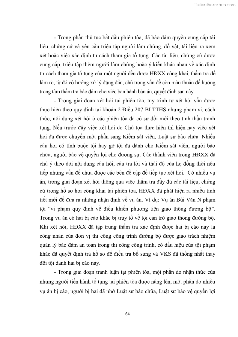 Luận văn thạc sĩ luật học Cơ sở lý luận và thực tiễn về tranh tụng tại phiên tòa trong xét xử vụ án hình sự ở tỉnh Bắc Ninh - 10 Trang 73