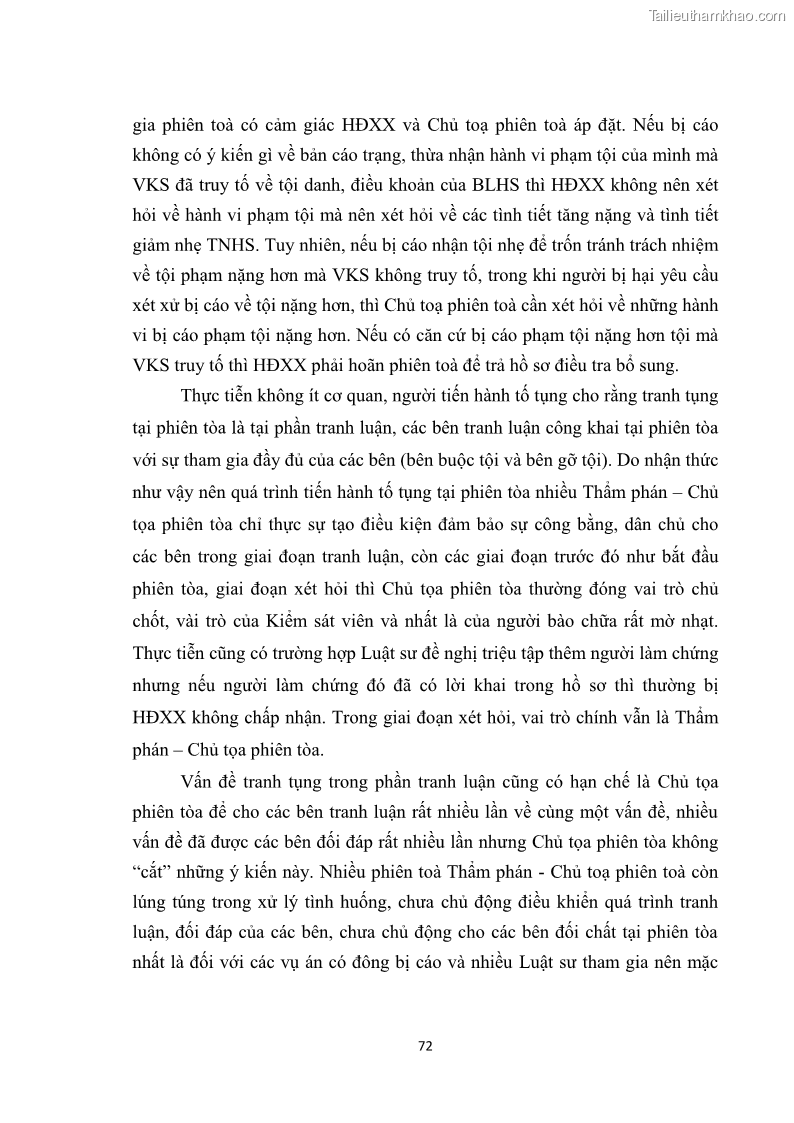 Luận văn thạc sĩ luật học Cơ sở lý luận và thực tiễn về tranh tụng tại phiên tòa trong xét xử vụ án hình sự ở tỉnh Bắc Ninh - 11 Trang 81