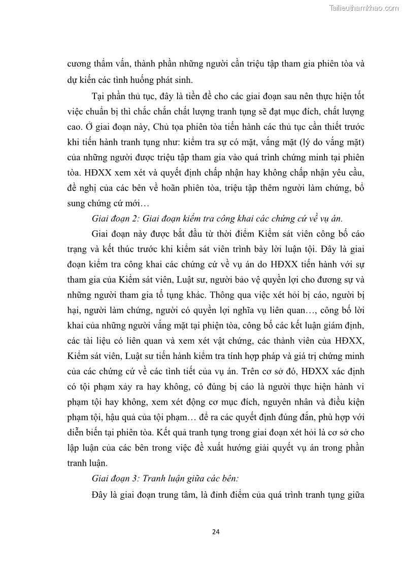 Luận văn thạc sĩ luật học Cơ sở lý luận và thực tiễn về tranh tụng tại phiên tòa trong xét xử vụ án hình sự ở tỉnh Bắc Ninh - 5 Trang 33