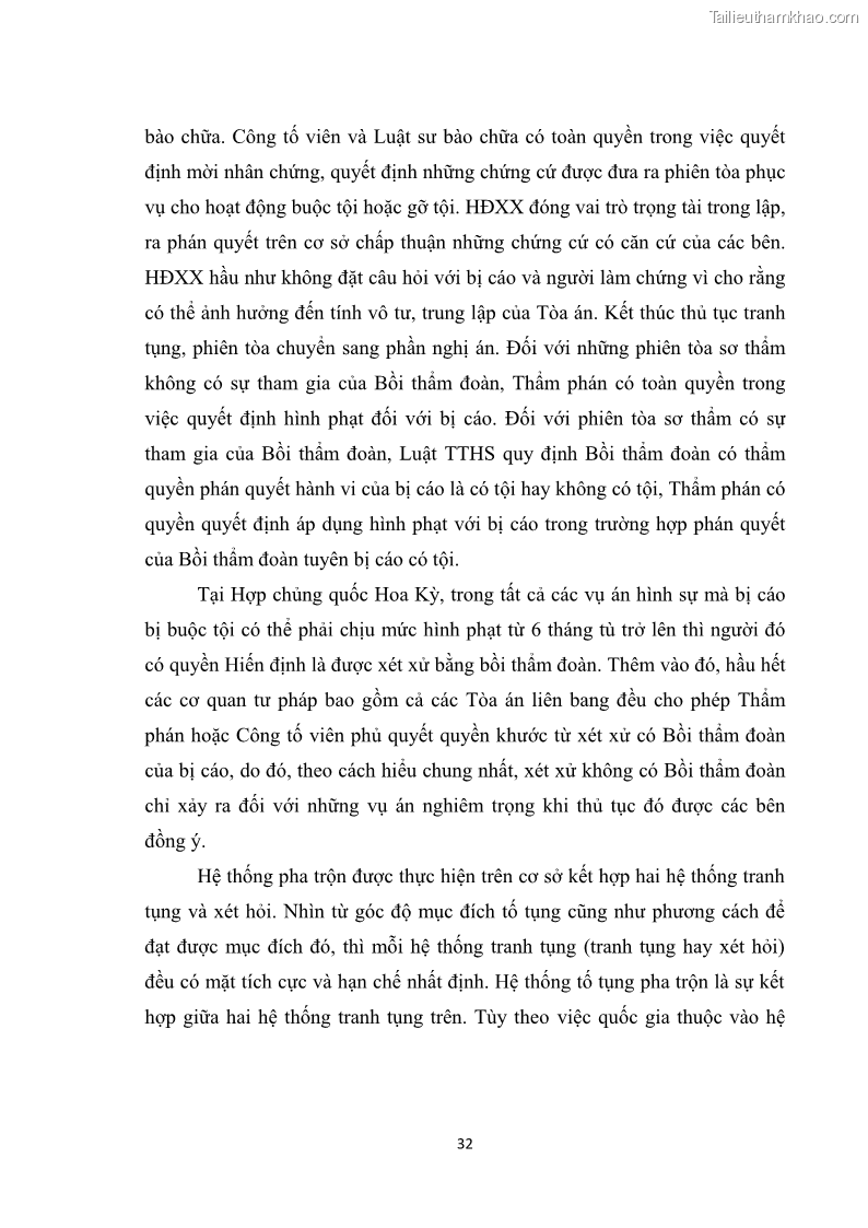 Luận văn thạc sĩ luật học Cơ sở lý luận và thực tiễn về tranh tụng tại phiên tòa trong xét xử vụ án hình sự ở tỉnh Bắc Ninh - 6 Trang 41
