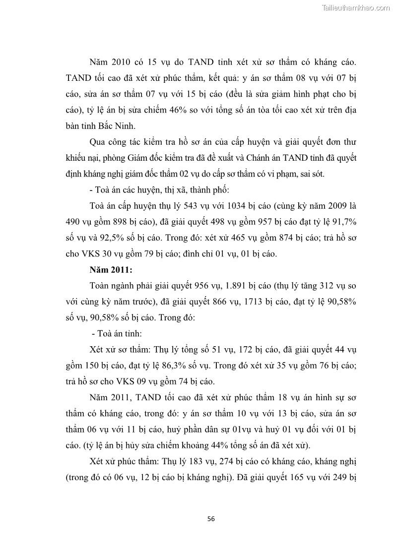 Luận văn thạc sĩ luật học Cơ sở lý luận và thực tiễn về tranh tụng tại phiên tòa trong xét xử vụ án hình sự ở tỉnh Bắc Ninh - 9 Trang 65
