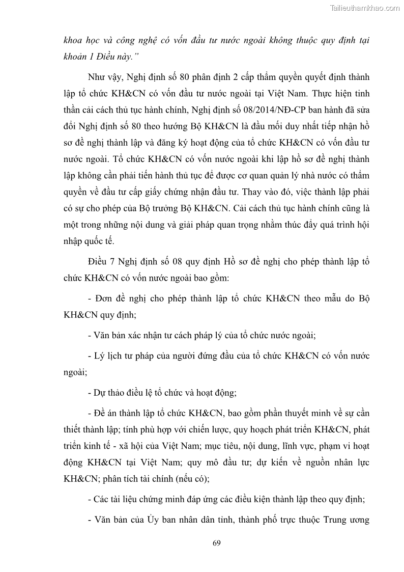 Luận văn thạc sĩ luật học Cơ sở pháp lý cho việc hội nhập quốc tế của Việt Nam trong lĩnh vực khoa học và công nghệ - 10 Trang 73
