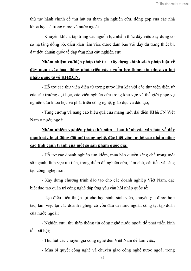 Luận văn thạc sĩ luật học Cơ sở pháp lý cho việc hội nhập quốc tế của Việt Nam trong lĩnh vực khoa học và công nghệ - 13 Trang 97