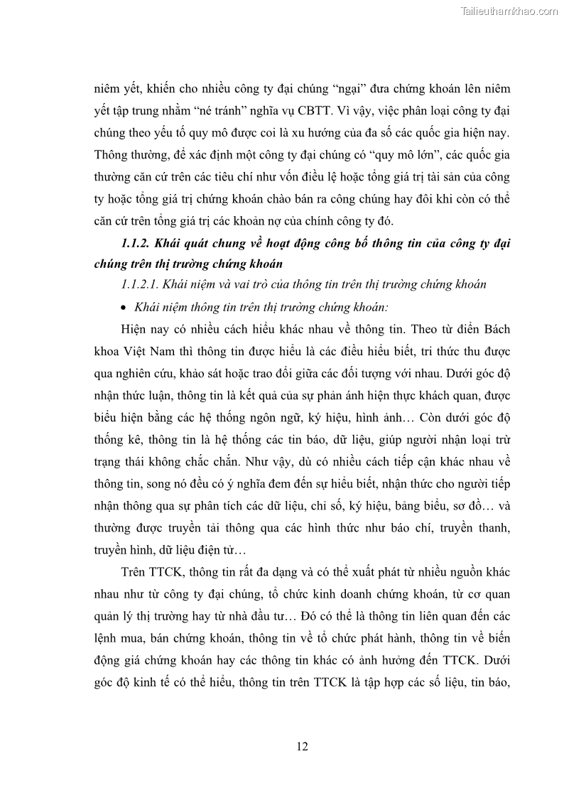 Luận văn thạc sĩ luật học Công bố thông tin của công ty đại chúng trên thị trường chứng khoán theo pháp luật Việt Nam - 3 Trang 17