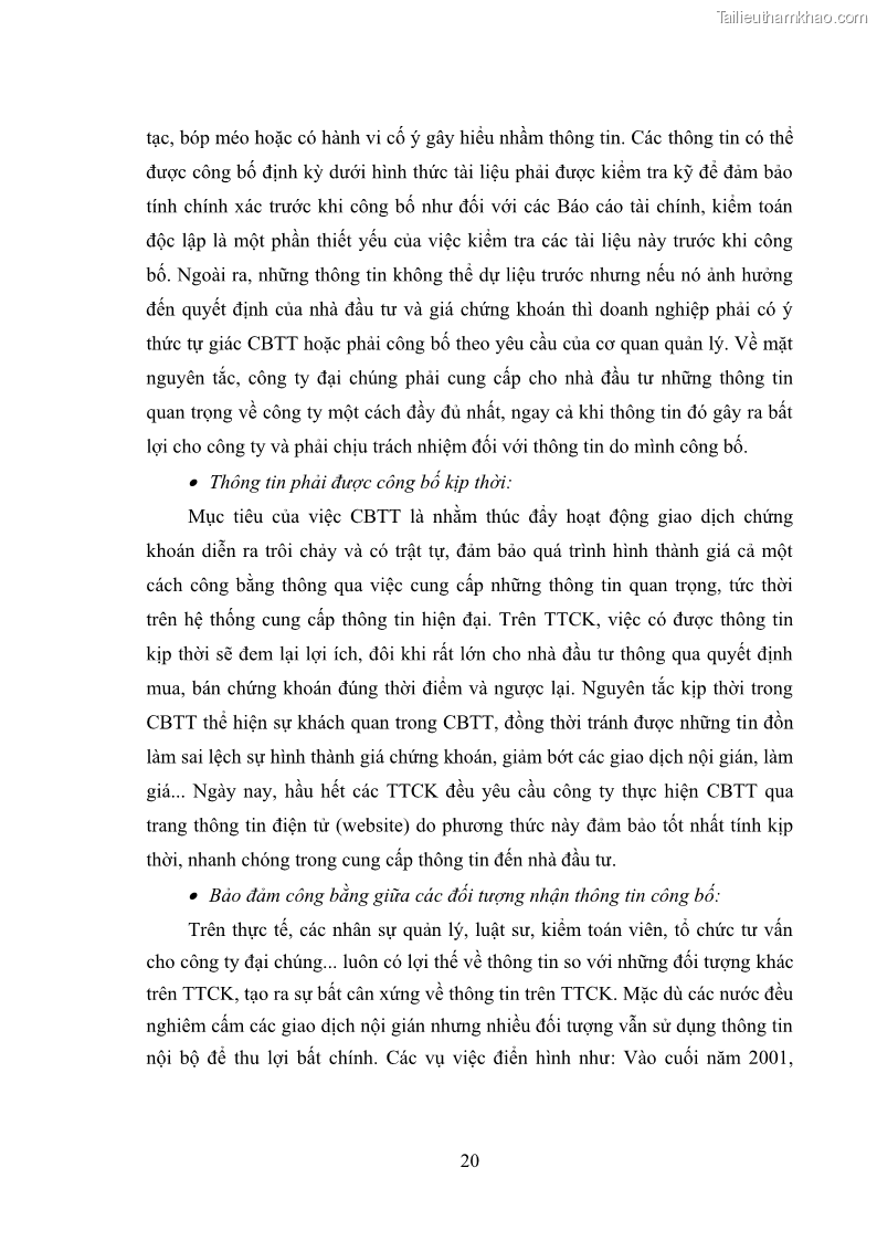 Luận văn thạc sĩ luật học Công bố thông tin của công ty đại chúng trên thị trường chứng khoán theo pháp luật Việt Nam - 4 Trang 25