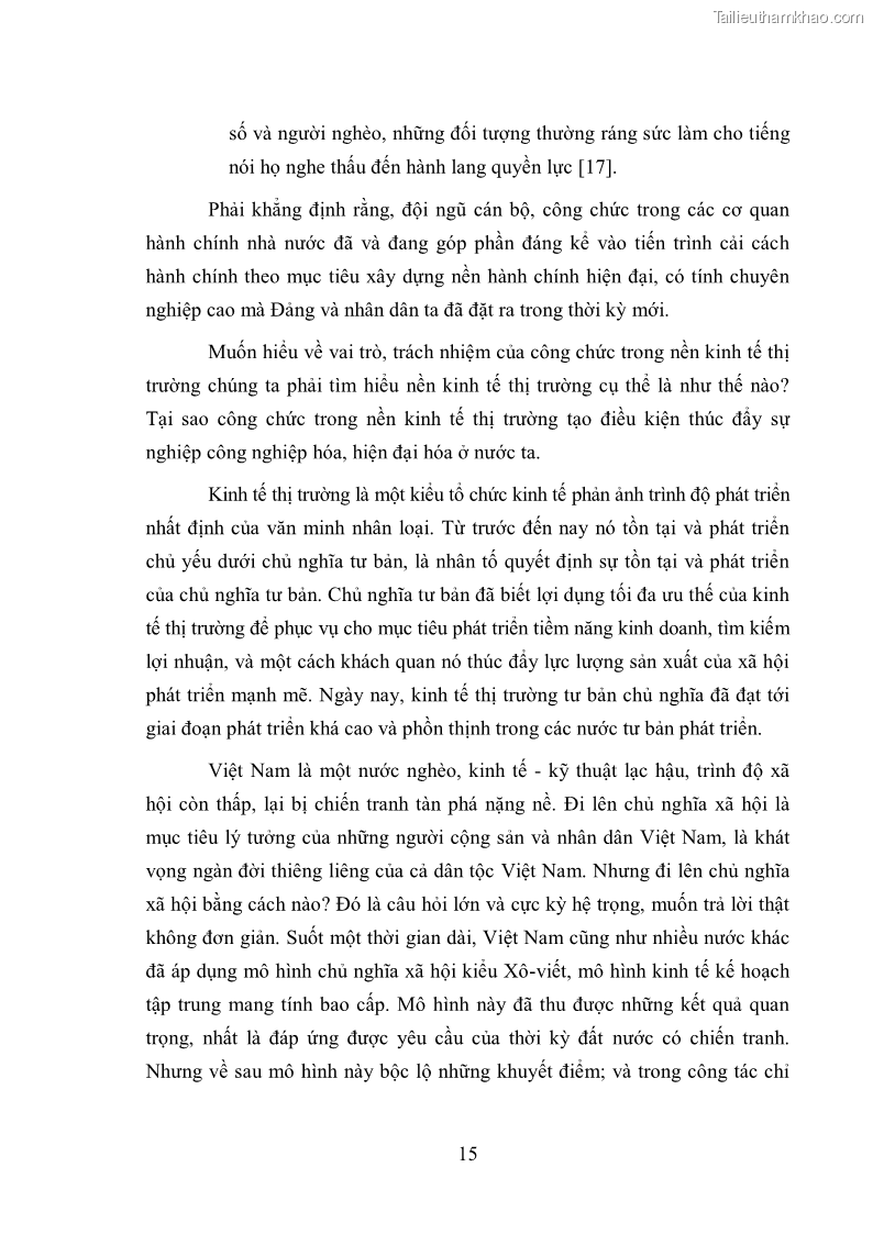 Luận văn thạc sĩ luật học Công chức trong nền kinh tế thị trường - 3 Trang 17