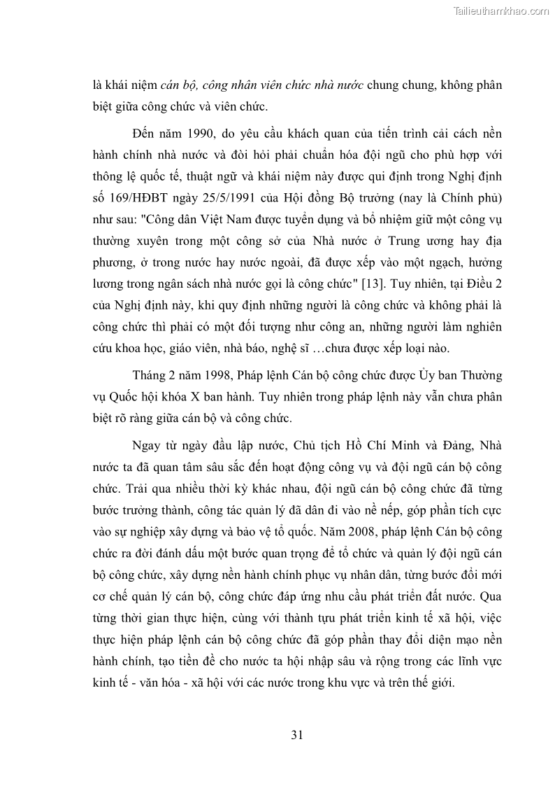 Luận văn thạc sĩ luật học Công chức trong nền kinh tế thị trường - 5 Trang 33