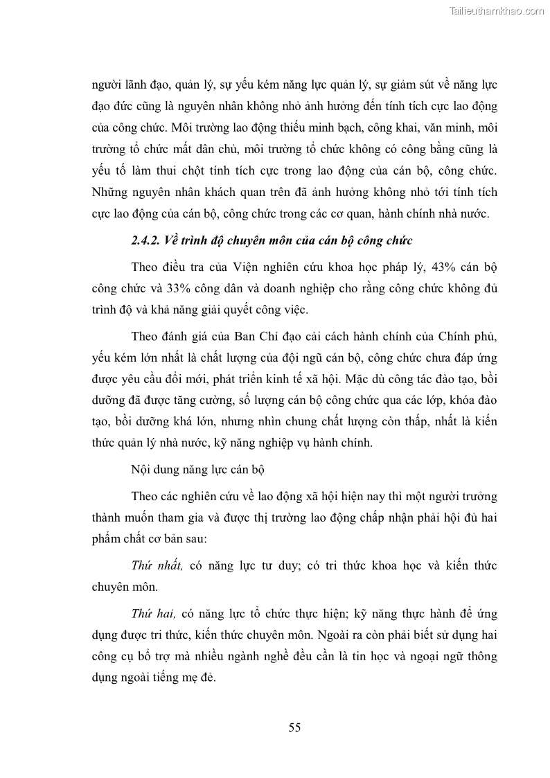 Luận văn thạc sĩ luật học Công chức trong nền kinh tế thị trường - 8 Trang 57