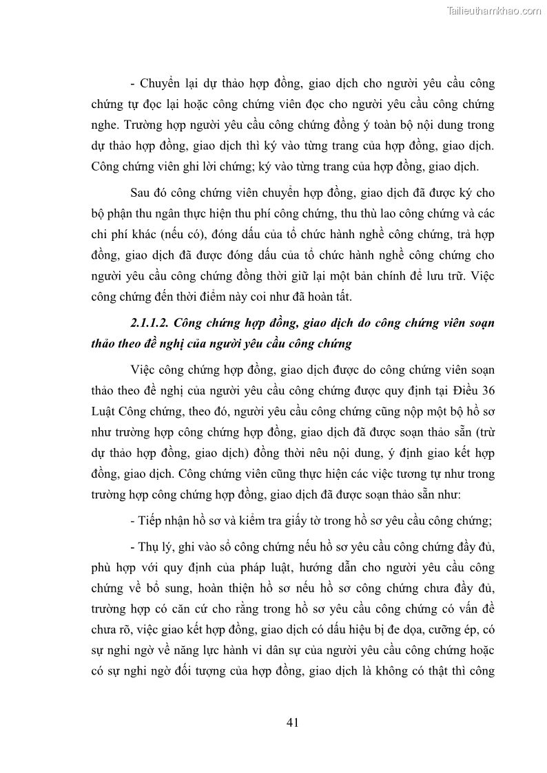 Luận văn thạc sĩ luật học Công chứng các văn bản liên quan đến tài sản của vợ chồng - 6 Trang 41