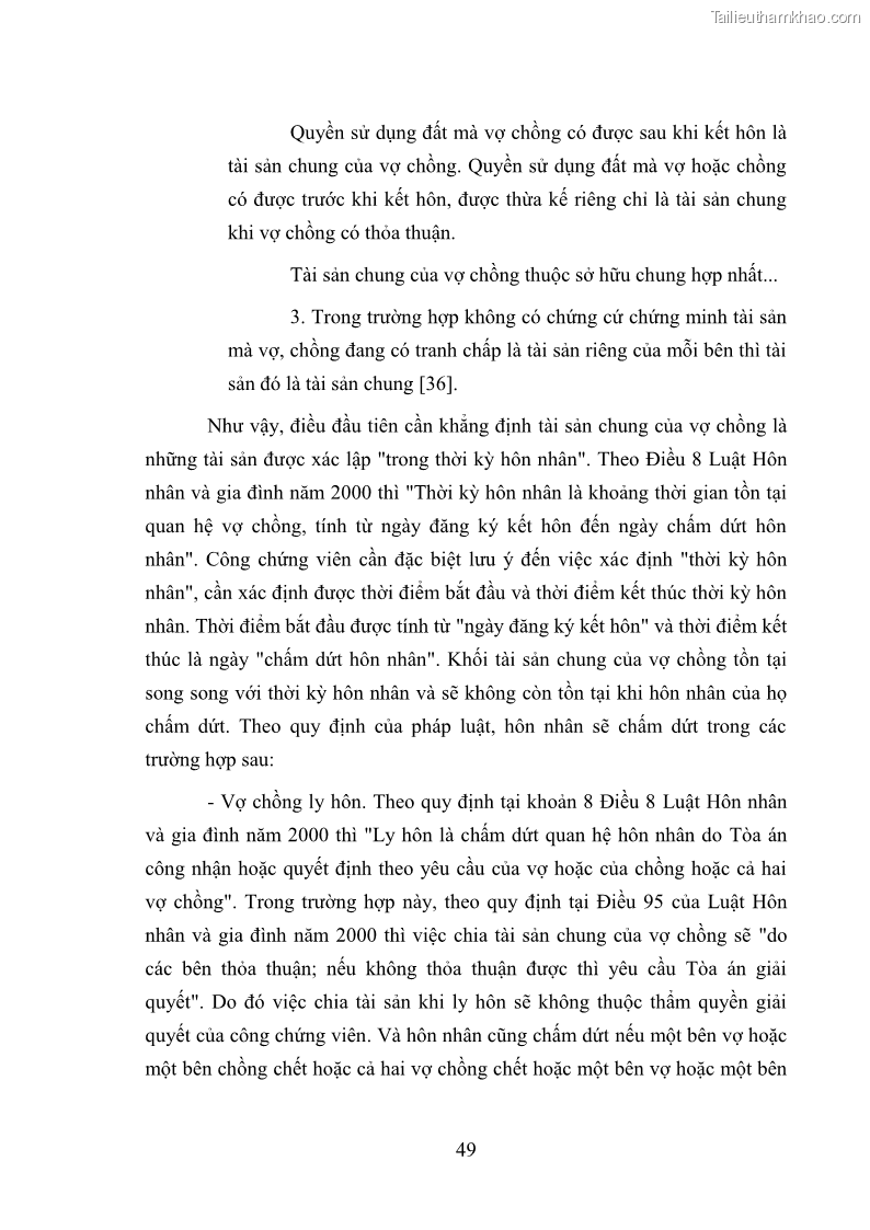 Luận văn thạc sĩ luật học Công chứng các văn bản liên quan đến tài sản của vợ chồng - 7 Trang 49