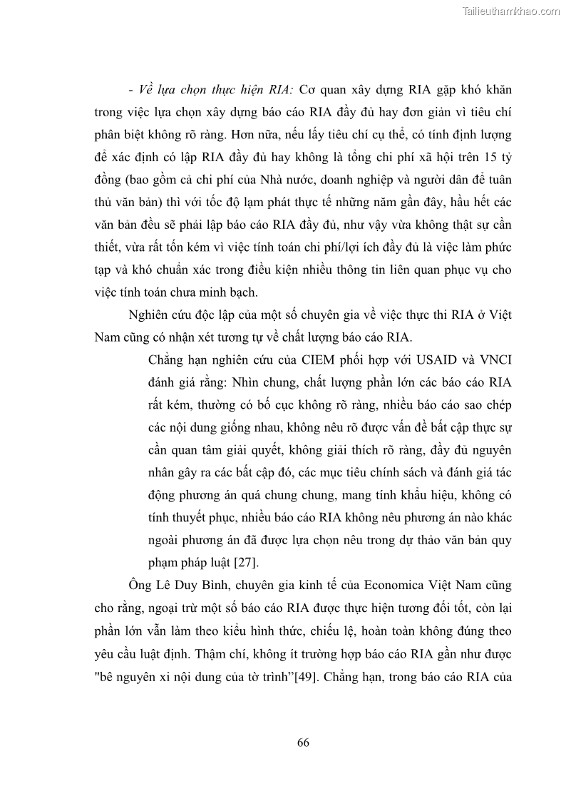 Luận văn thạc sĩ luật học Hoàn thiện các quy định về đánh giá tác động pháp luật tại Việt Nam - 10 Trang 73
