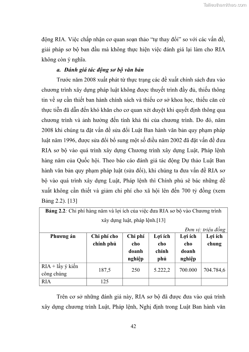 Luận văn thạc sĩ luật học Hoàn thiện các quy định về đánh giá tác động pháp luật tại Việt Nam - 7 Trang 49