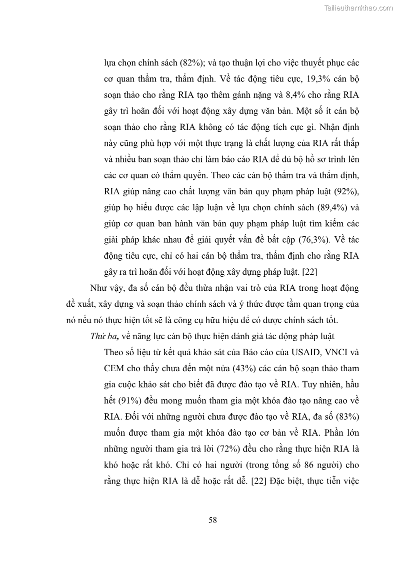 Luận văn thạc sĩ luật học Hoàn thiện các quy định về đánh giá tác động pháp luật tại Việt Nam - 9 Trang 65