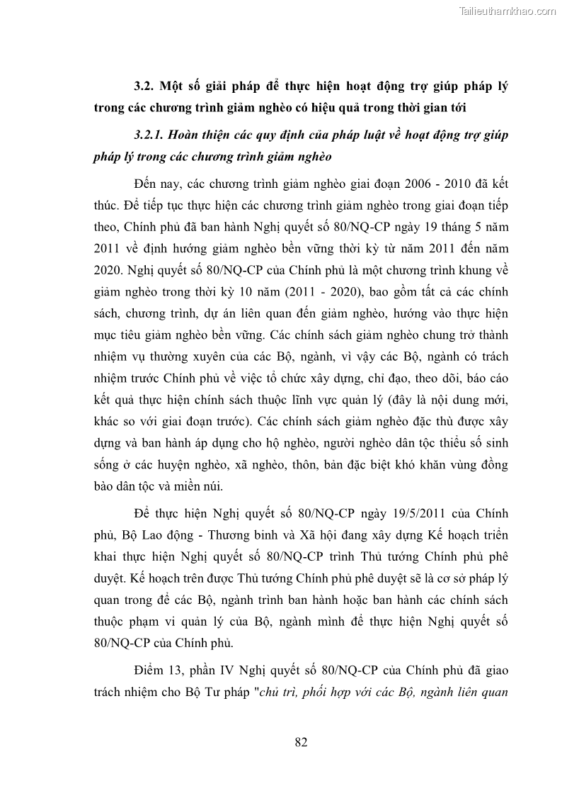 Luận văn thạc sĩ luật học Hoạt động trợ giúp pháp lý trong các chương trình giảm nghèo - 11 Trang 81