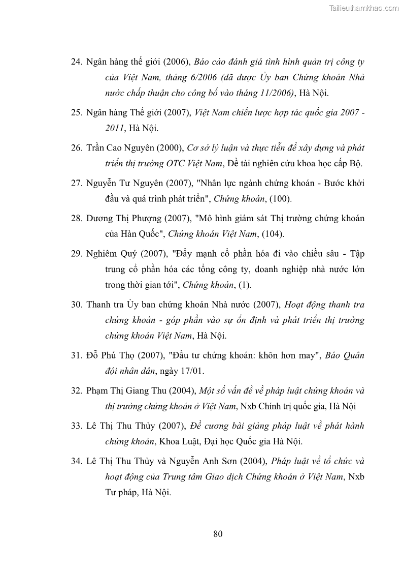 Luận văn thạc sĩ luật học Pháp luật về quản lý giao dịch chứng khoán chưa niêm yết ở Việt Nam - 11 Trang 81