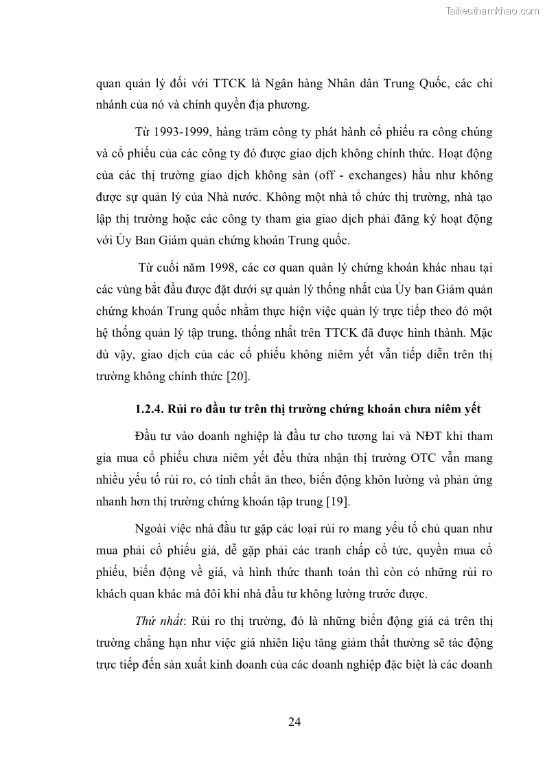 Luận văn thạc sĩ luật học Pháp luật về quản lý giao dịch chứng khoán chưa niêm yết ở Việt Nam - 4 Trang 25