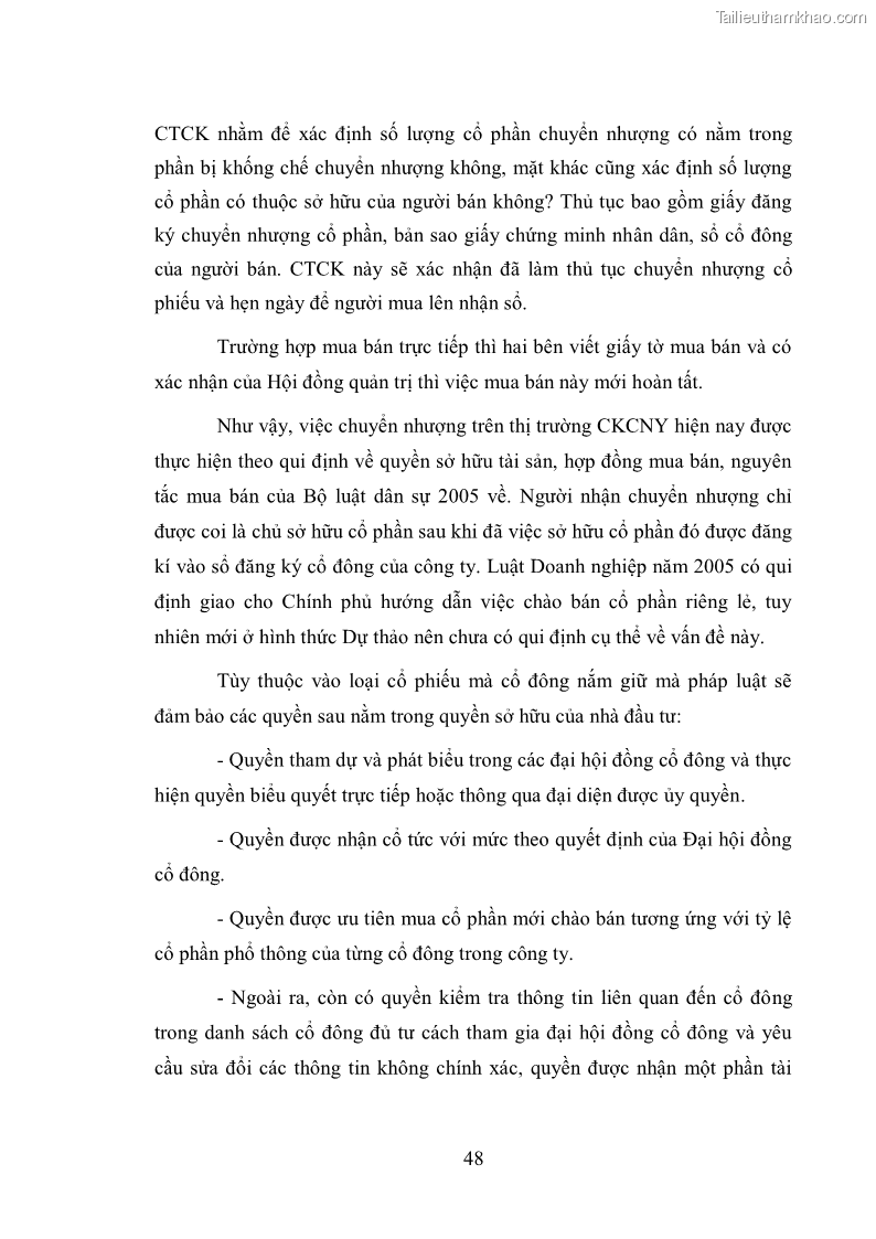 Luận văn thạc sĩ luật học Pháp luật về quản lý giao dịch chứng khoán chưa niêm yết ở Việt Nam - 7 Trang 49