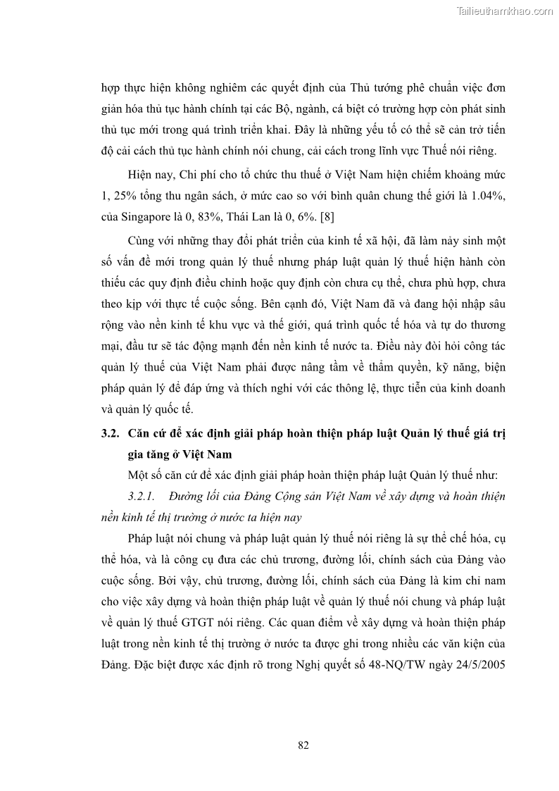 Luận văn thạc sĩ luật học Pháp luật về quản lý thuế Giá trị gia tăng tại Việt Nam - 11 Trang 81