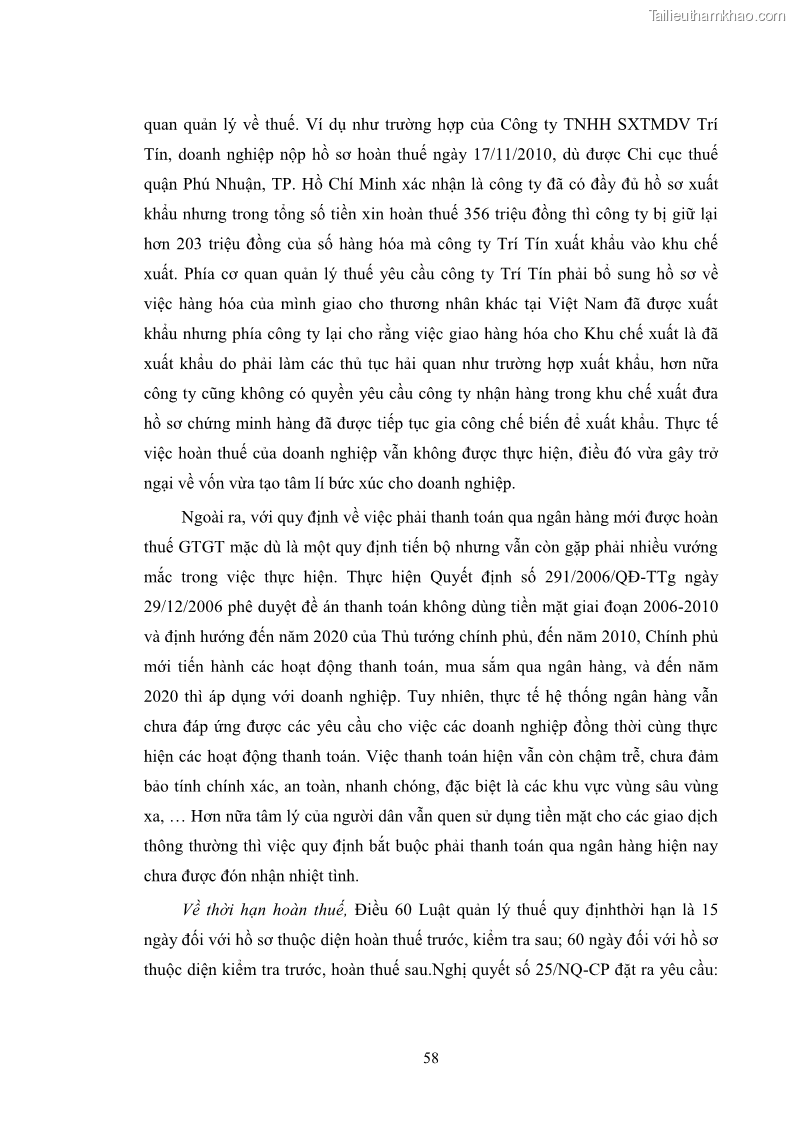 Luận văn thạc sĩ luật học Pháp luật về quản lý thuế Giá trị gia tăng tại Việt Nam - 8 Trang 57
