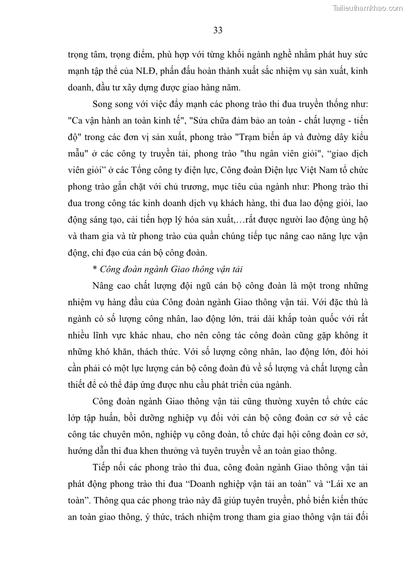 Luận văn thạc sĩ quản trị nhân lực Nâng cao chất lượng đội ngũ cán bộ Công đoàn Ngân hàng Việt Nam - 6 Trang 41